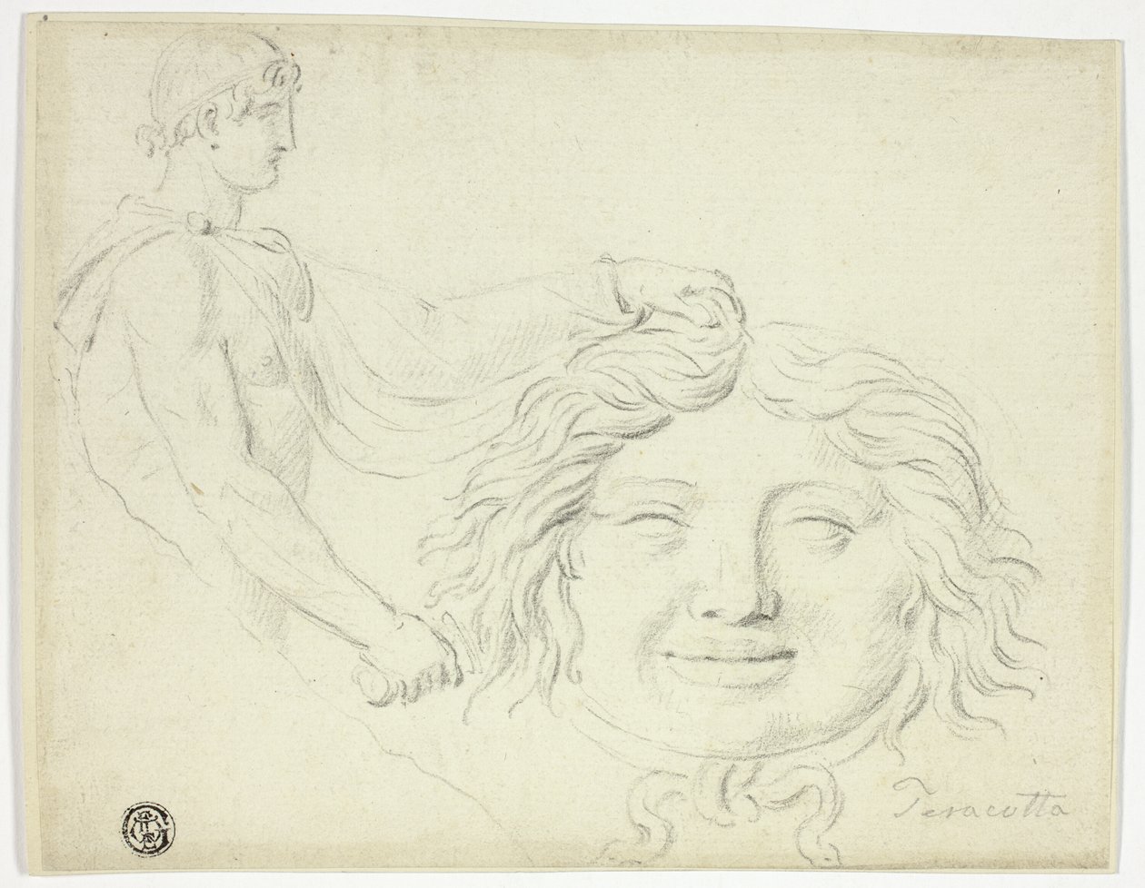 Perseus und der Kopf der Gorgone von Style of Jacques Louis David
