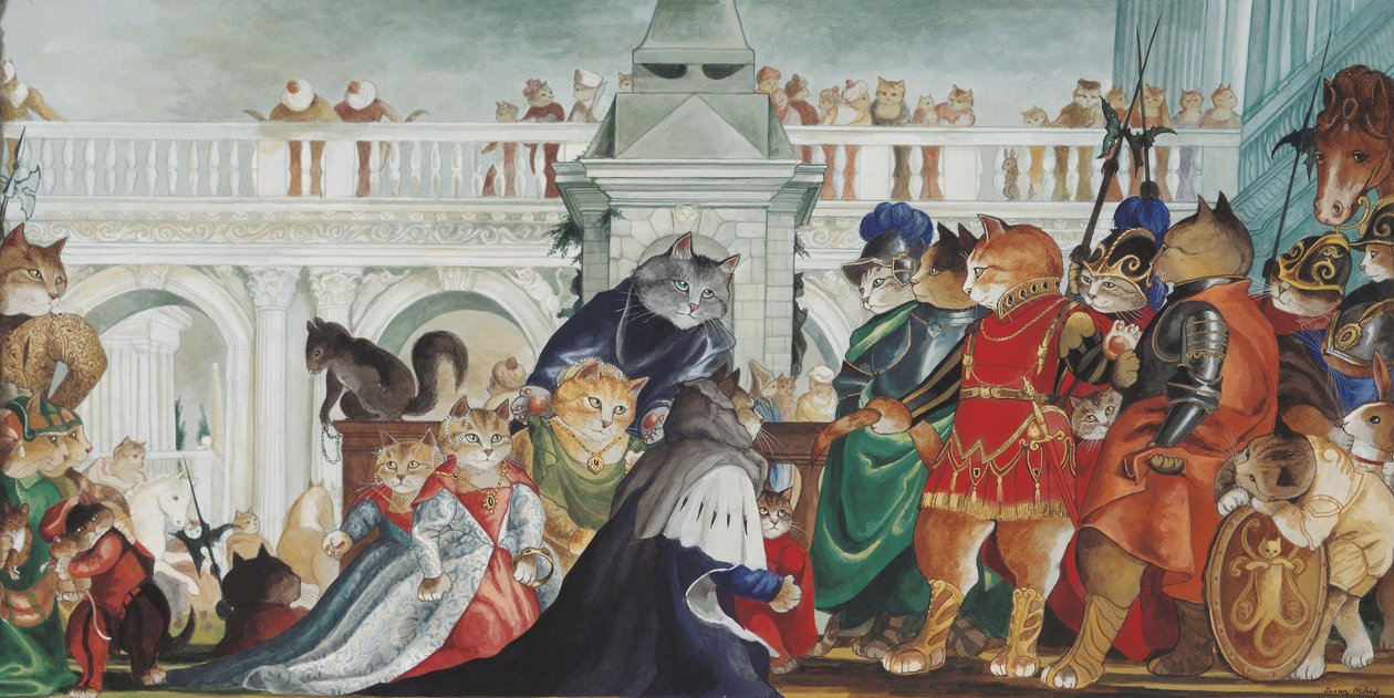 Illustration aus Cats Galore! A Compendium of Cultured Cats (veröffentlicht 2015) von Susan Herbert