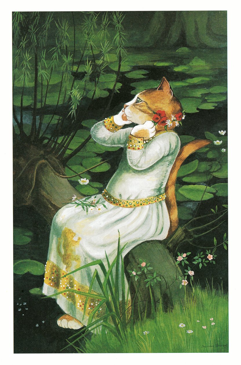 Illustration aus Pre-Raphaelite Cats von Susan Herbert