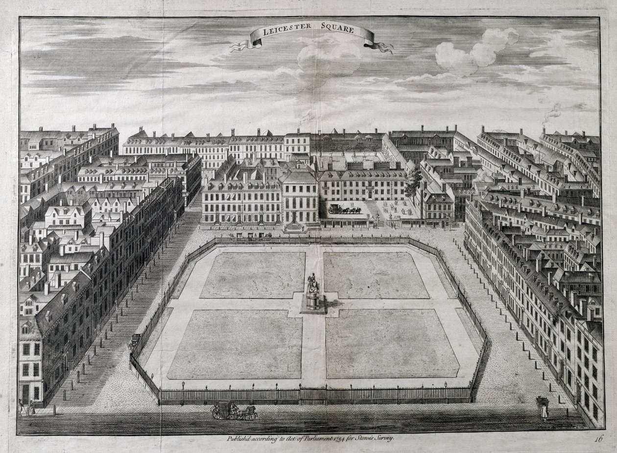 Luftaufnahme von Leicester Square, 1754 von Sutton Nicholls