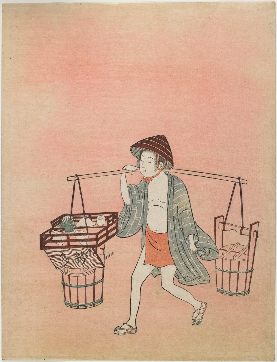 Ein Wasserverkäufer (zweiter Zustand) von Suzuki Harunobu