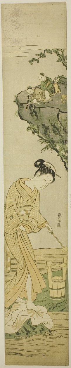 Daoistische Unsterbliche, die eine junge Schönheit ausspionieren von Suzuki Harunobu