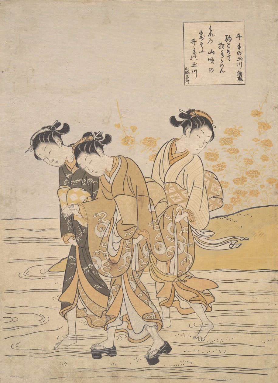 Juwelenfluss bei Ide Ide no Tamagawa, ca. 1768 von Suzuki Harunobu