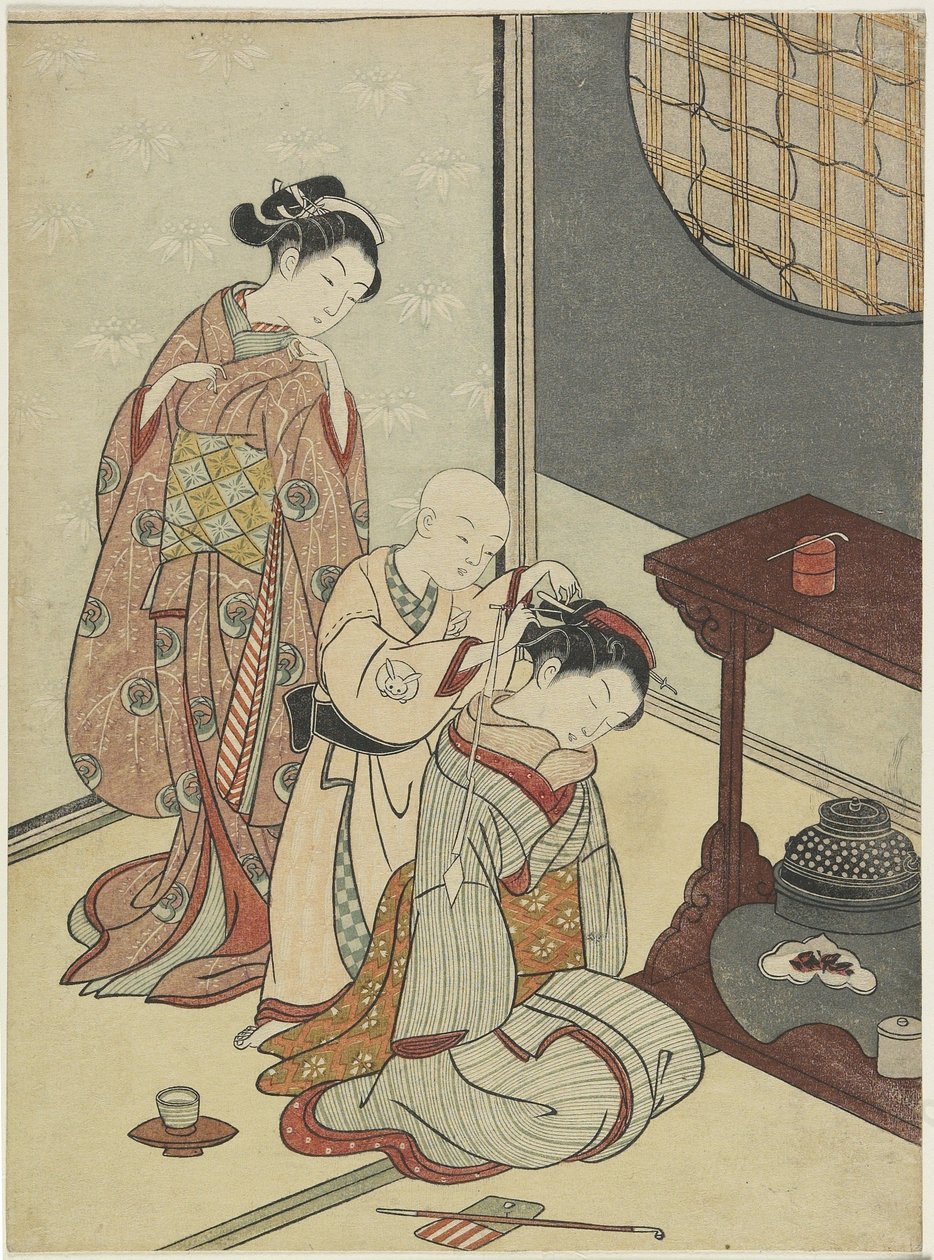 Nachtregen auf dem Teestand, nach 1766 von Suzuki Harunobu