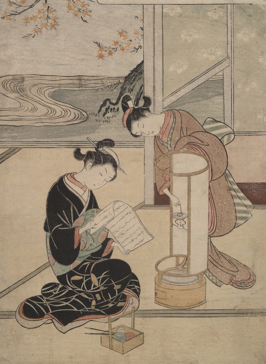 Der abendliche Schein der Lampe: Acht Ansichten aus Gesellschaftszimmern von Suzuki Harunobu