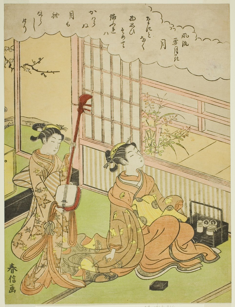 Der Mond (Tsuki), aus der Serie "Modische Szenen von Schnee, Mond und Blumen (Furyu setsugekka)" von Suzuki Harunobu