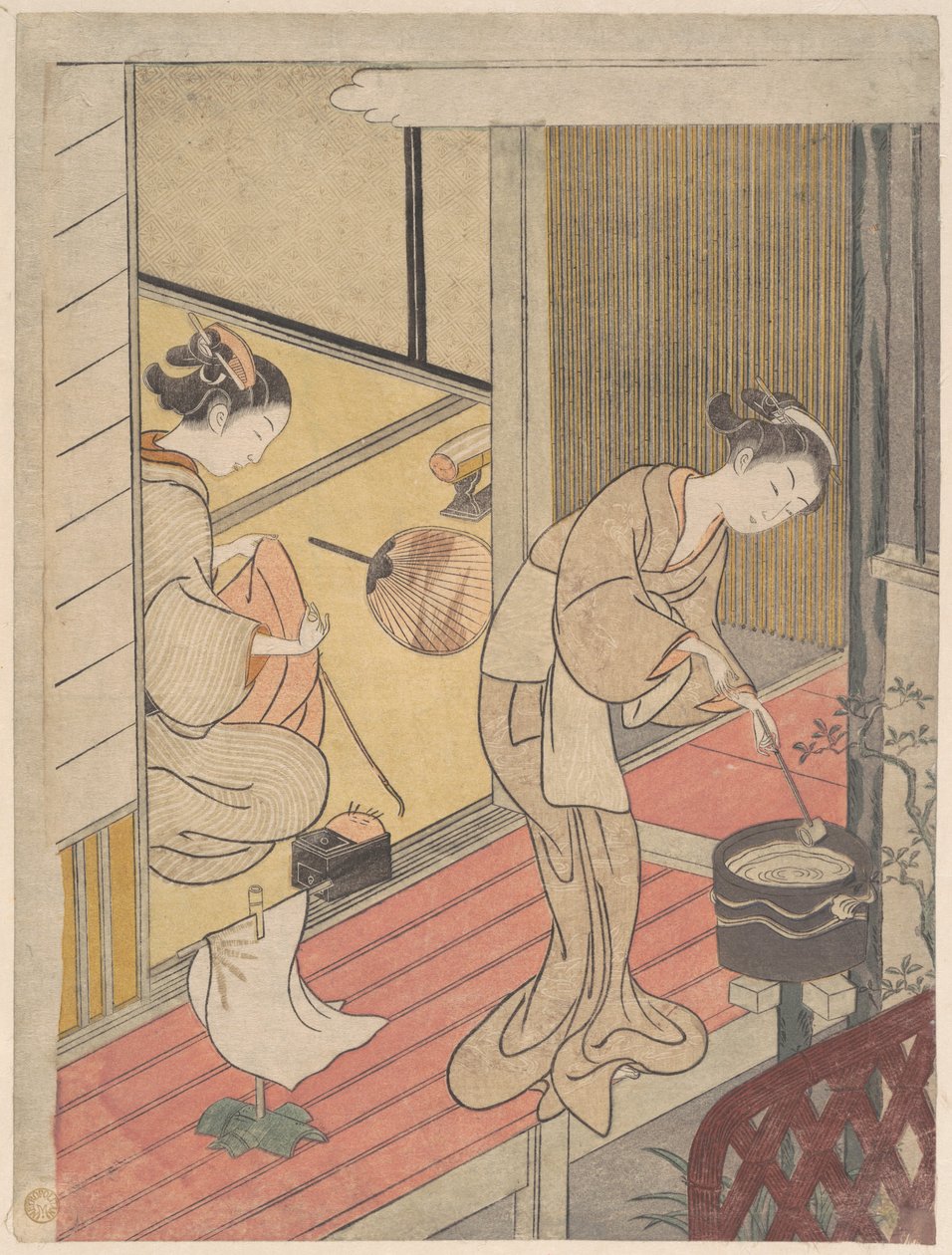 Die heimkehrenden Segel des Handtuchhalters von Suzuki Harunobu