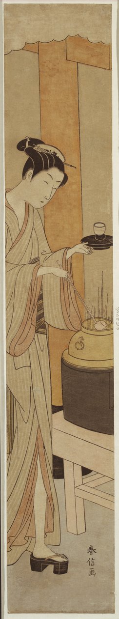 Die Kellnerin Osen vom Kagiya-Teeladen von Suzuki Harunobu