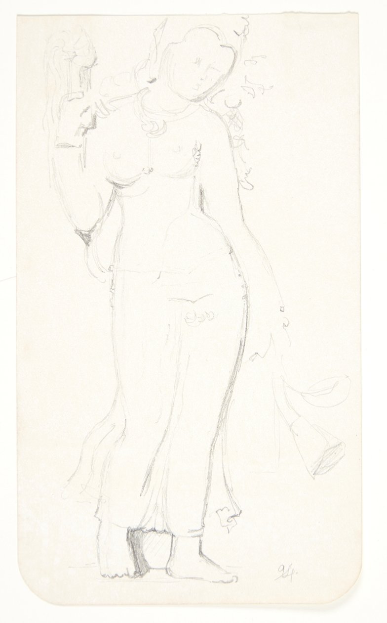 Stehende Frau. Studienblatt nach Reliefs in Borobudur, Java von Svend Rathsack