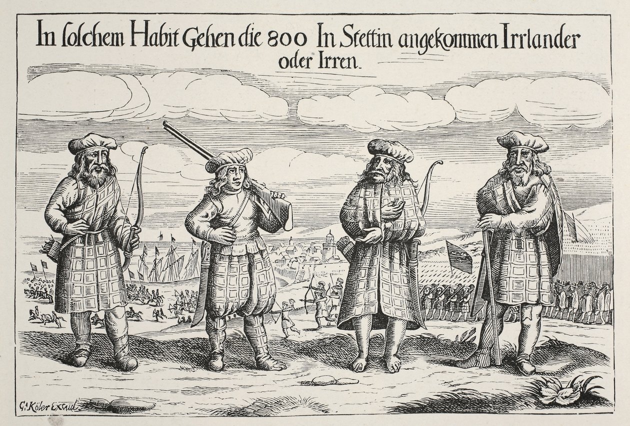 Irische Soldaten im Dienst von Gustav II. Adolf, 1631 von Swedish School