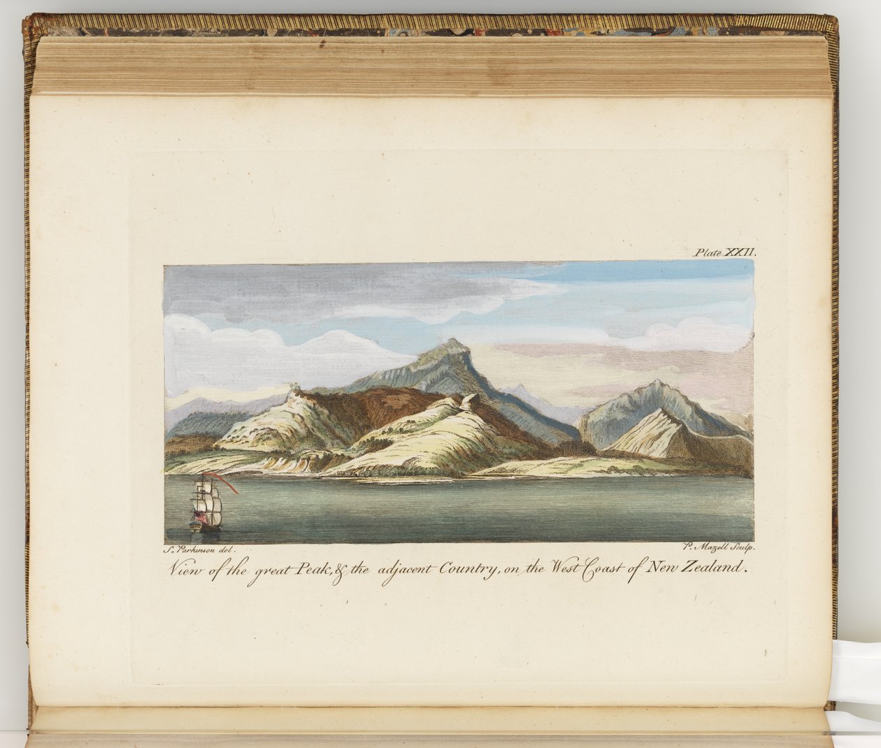 Ansicht des Großen Gipfels, Illustration aus A journal of a voyage to the South Seas : in His Majestys ship, the Endeavour, 1794 von Sydney