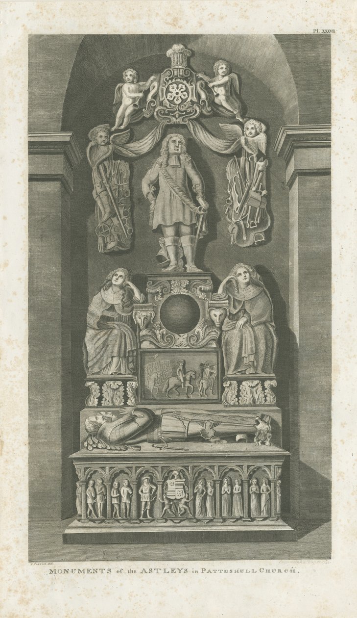 Innenraum der Kirche von Patshull - Astleys Gräber von T Carter