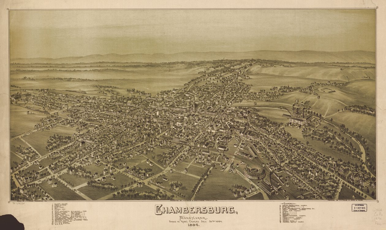 Perspektivkarte nicht maßstabsgetreu. Vogelperspektive. LC Panoramakarten (2. Aufl.), 749 Auch über die Website der Library of Congress als Rasterbild verfügbar. Indexiert für Sehenswürdigkeiten. AACR2 von T. M. Fowler