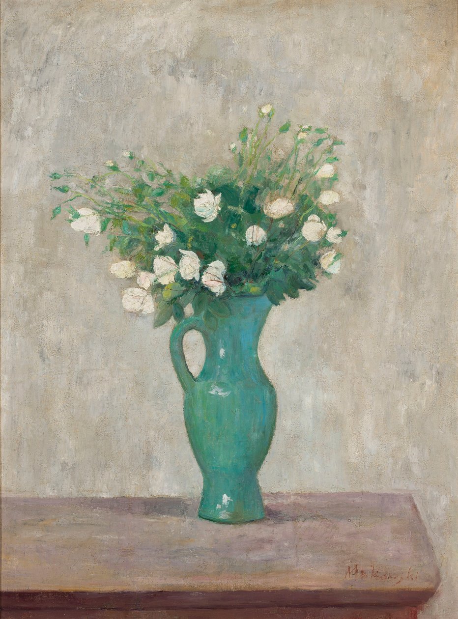 Blumenstrauß in einer grünen Vase von Tadeusz Makowski