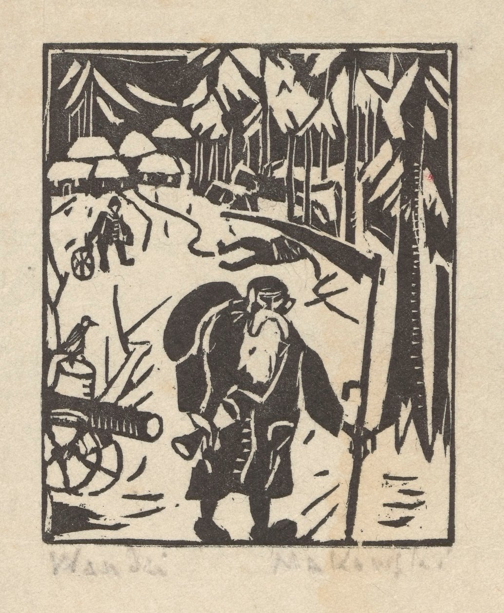 Zeit - alter Mann im Wald von Tadeusz Makowski