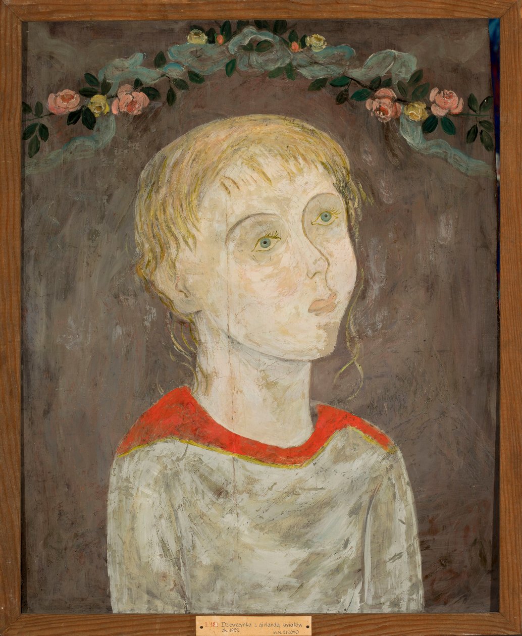 Mädchen mit Blumenkranz von Tadeusz Makowski