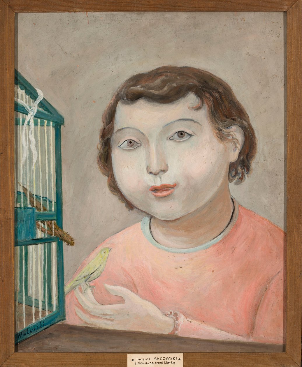 Mädchen mit Kanarienvogel von Tadeusz Makowski