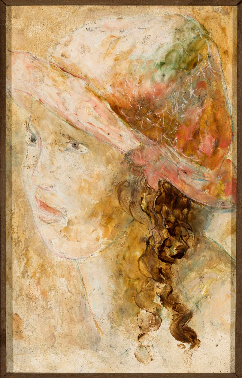 Kopf eines Mädchens mit Locken von Tadeusz Makowski