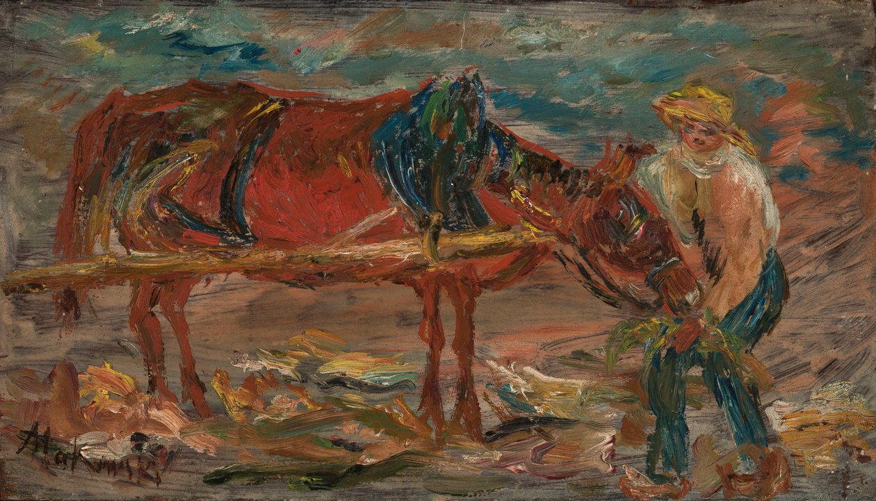 Pferdefütterung von Tadeusz Makowski