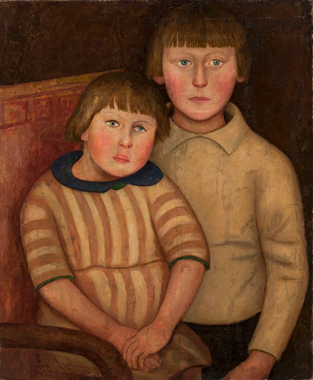 Porträt zweier Kinder von Tadeusz Makowski
