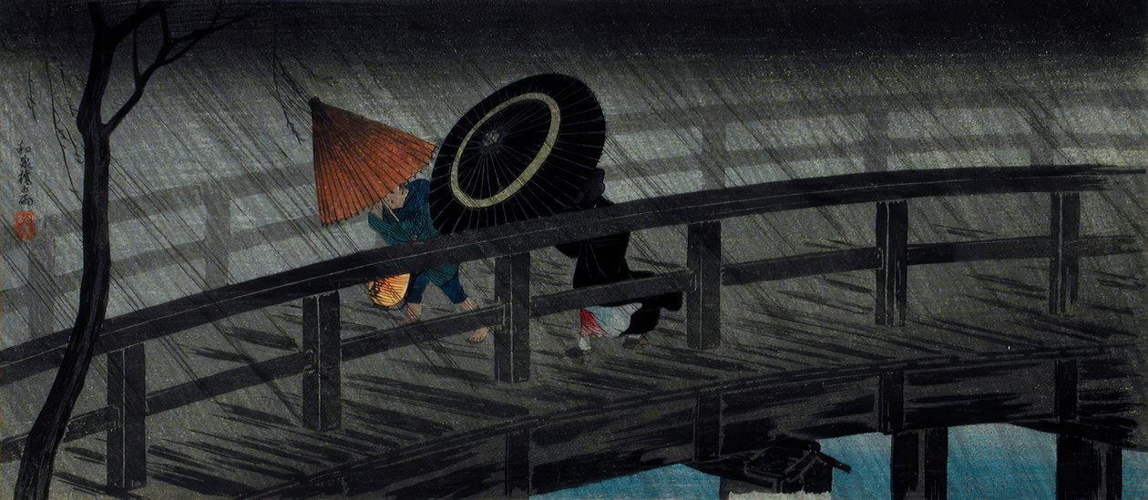 Regen auf der Izumi-Brücke von Takahashi Hiroaki