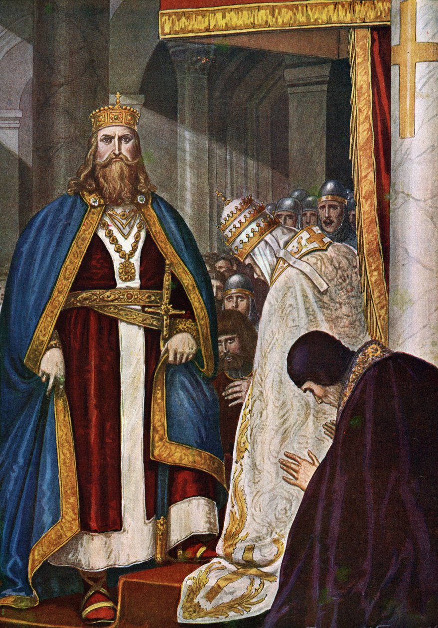 Die Krönung Karls des Großen (742-814) durch Papst Leo III. (750-816) von Tancredi Scarpelli