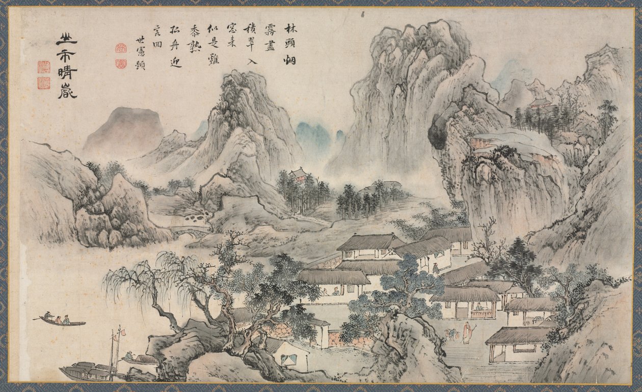 Ansichten der Xiao- und Xiang-Flüsse, 1788 von Tani Bunch