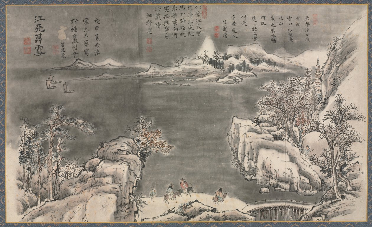 Eine der acht Ansichten der Xiao- und Xiang-Flüsse von Tani Buncho