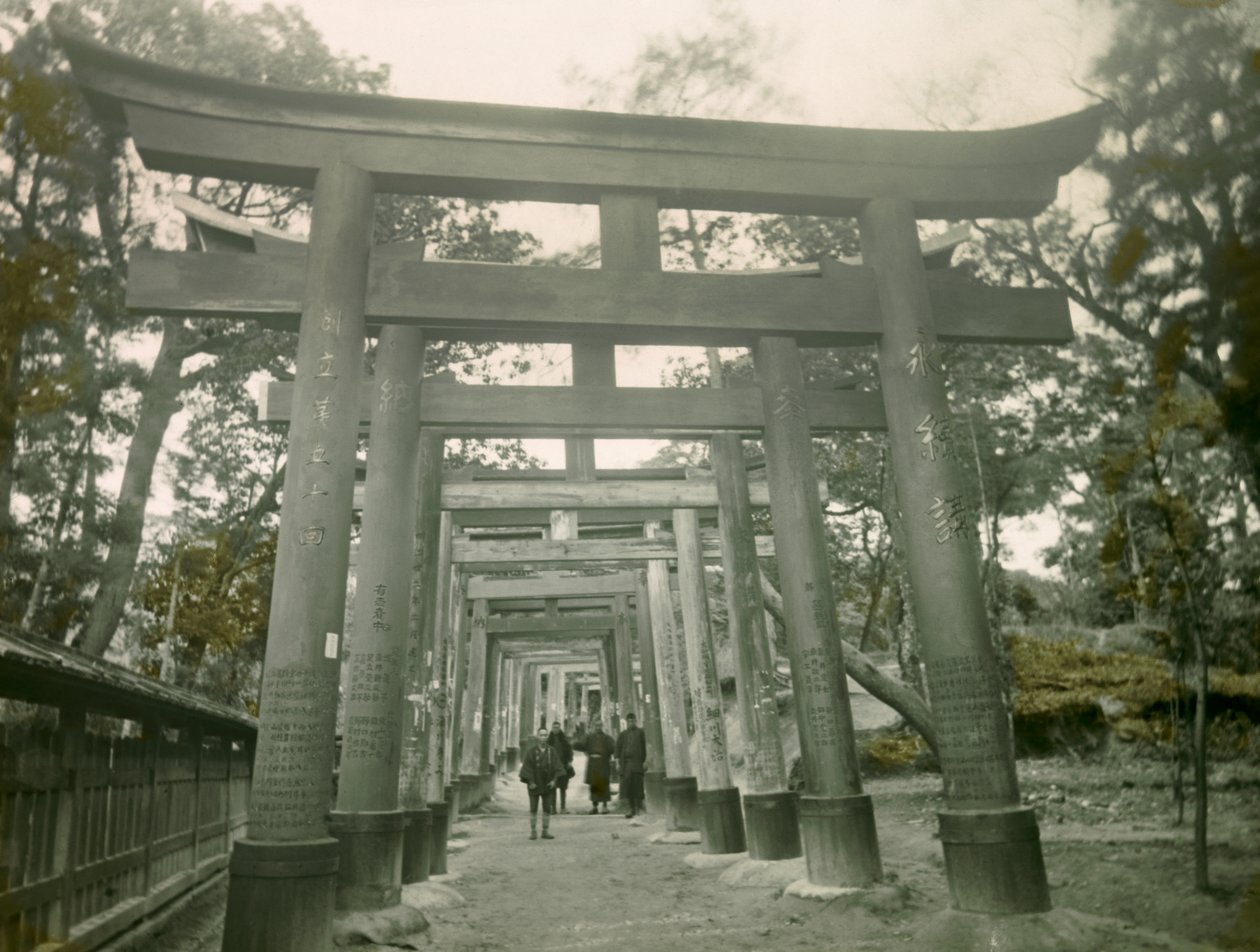Torii im Inari-Schrein, Kyoto, um 1900 - 1915 von Teijiro Takagi