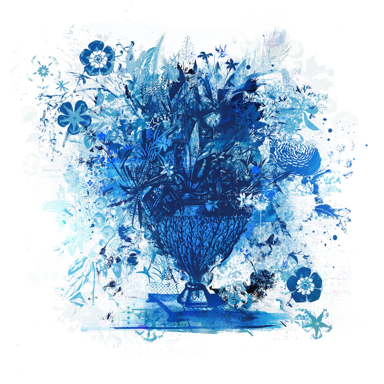 Blumenstrauß in Blau, 2018 von Teis Albers
