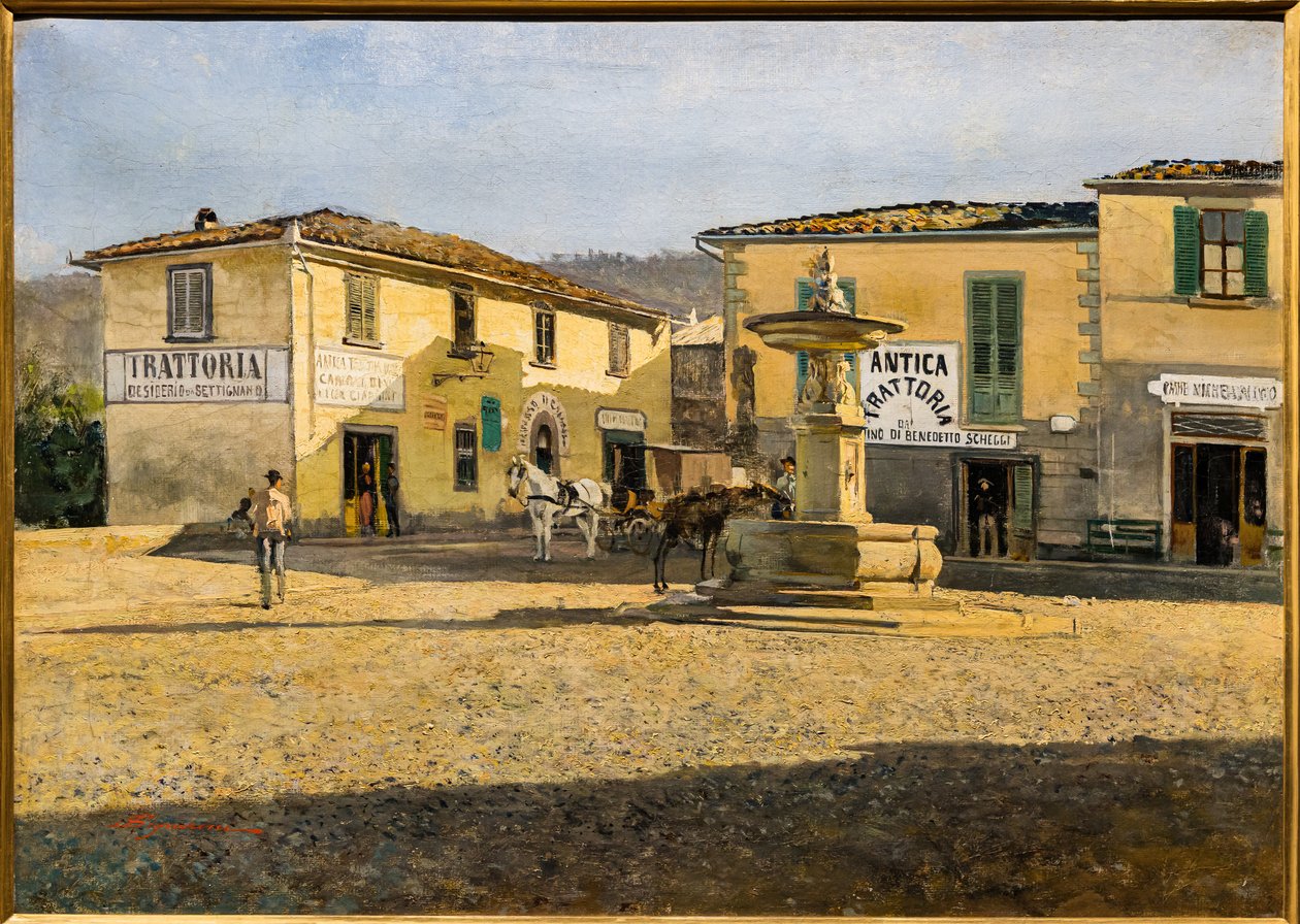 Platz in Settignano, ca. 1861 von Telemaco Signorini