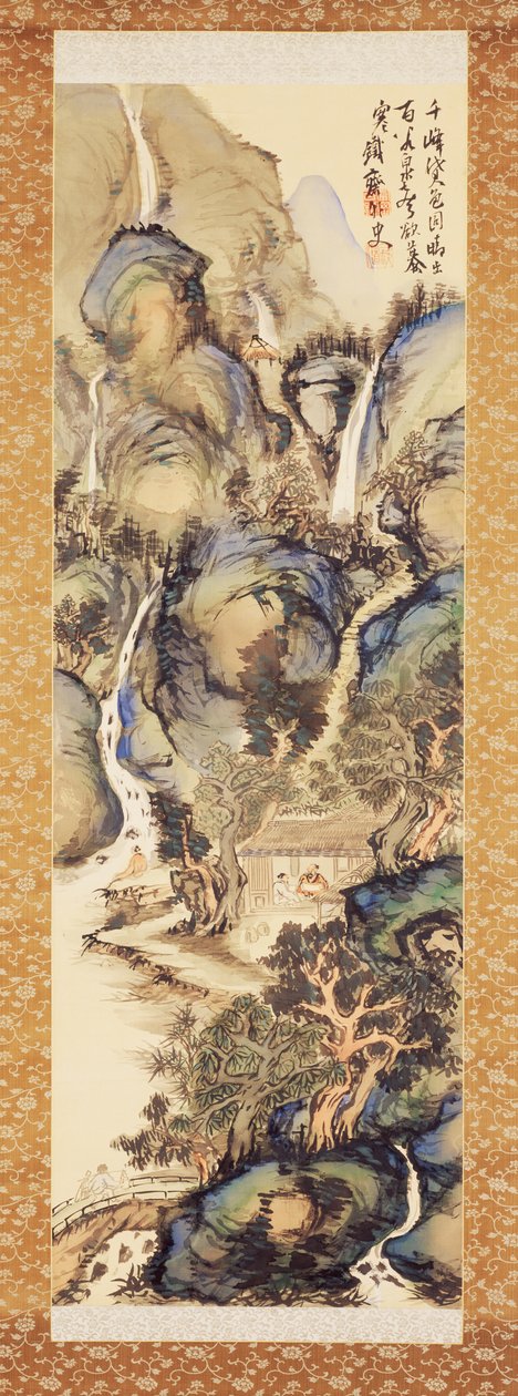 Landschaft in Blau und Grün, frühe 1910er Jahre von Tessai Tomioka