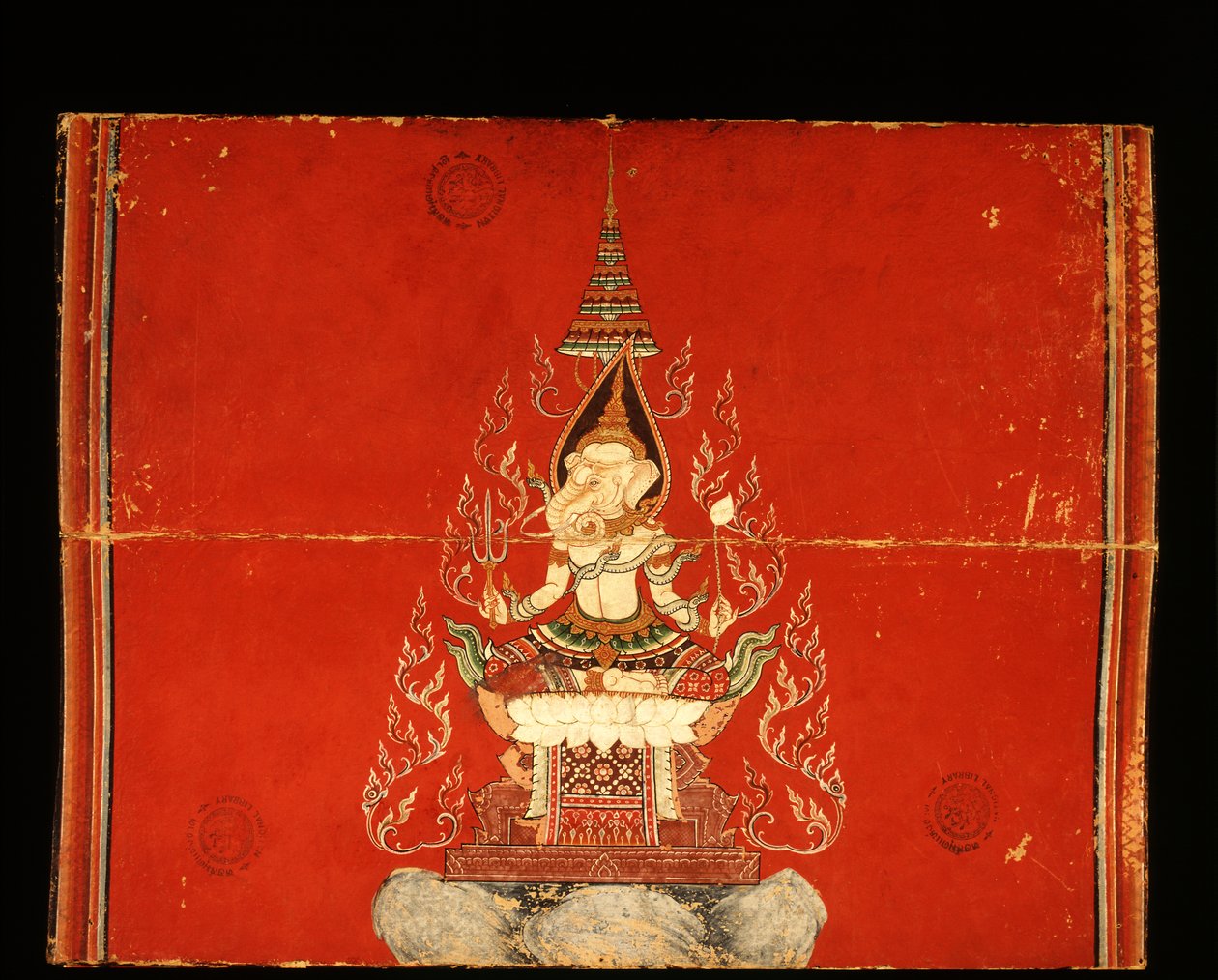 Ganesh-Manuskript über Elefantentraining von Thai School