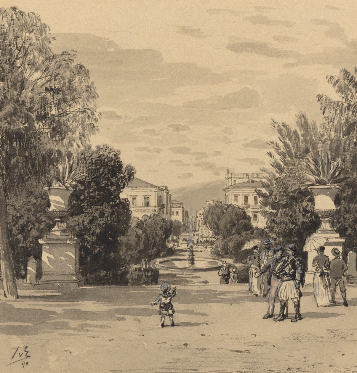 Blick vom Alten Königspalast auf die Hermesstraße, 1890 von Themistocles von Eckenbrecher