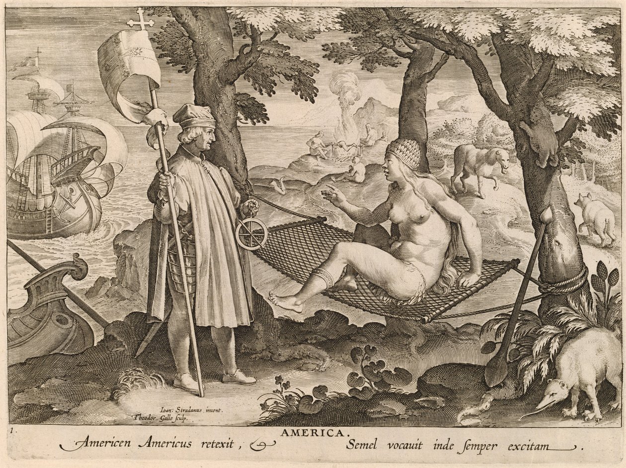 Amerika von Theodor Galle after Jan van der Straet