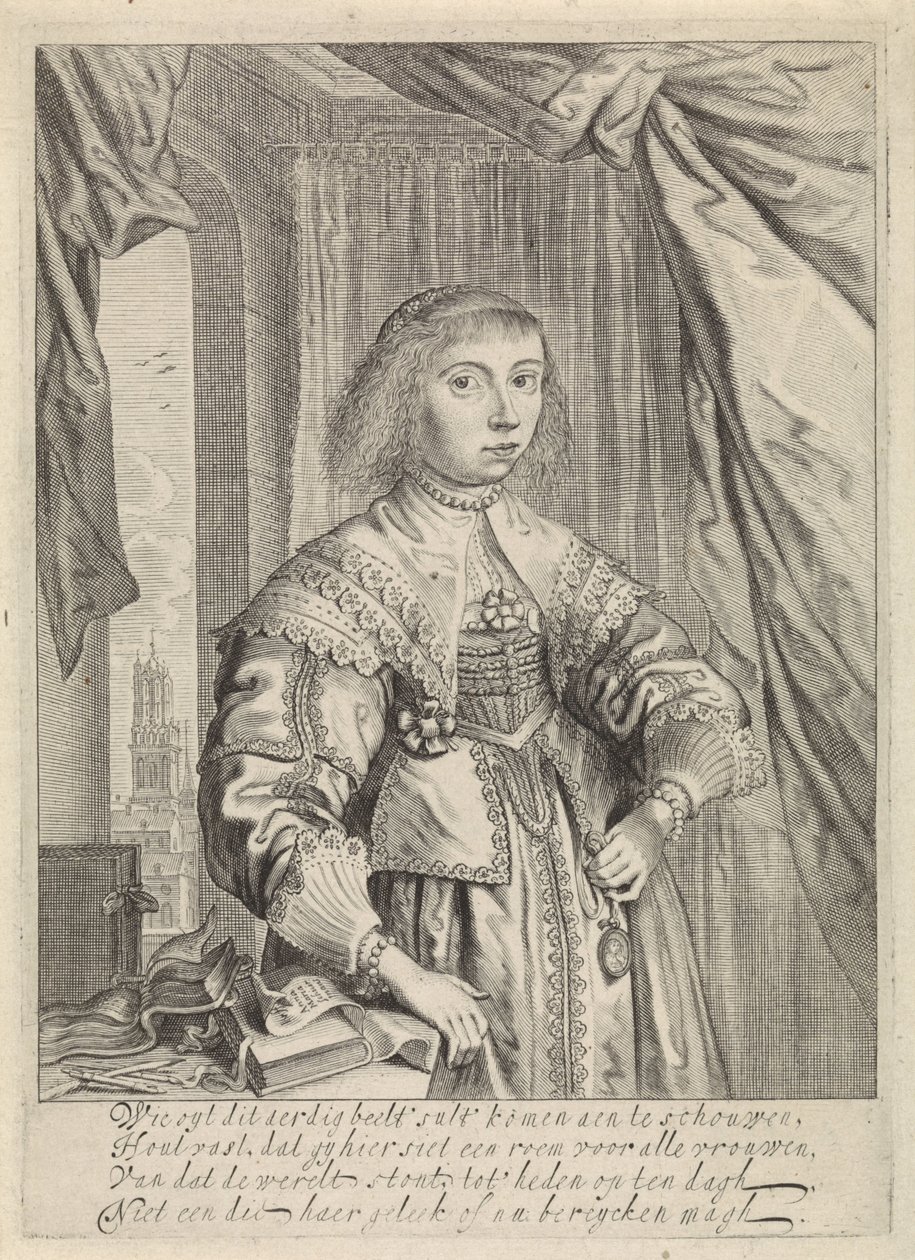 Porträt von Anna Maria van Schurman von Theodor Matham