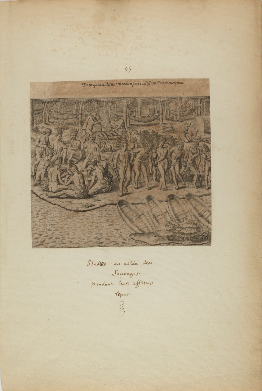 De Iss qui Acciderunt in Reditu Post Comestum Illud Mancipium (aus dem Buch, Americae, Teil drei) von Theodor de Bry