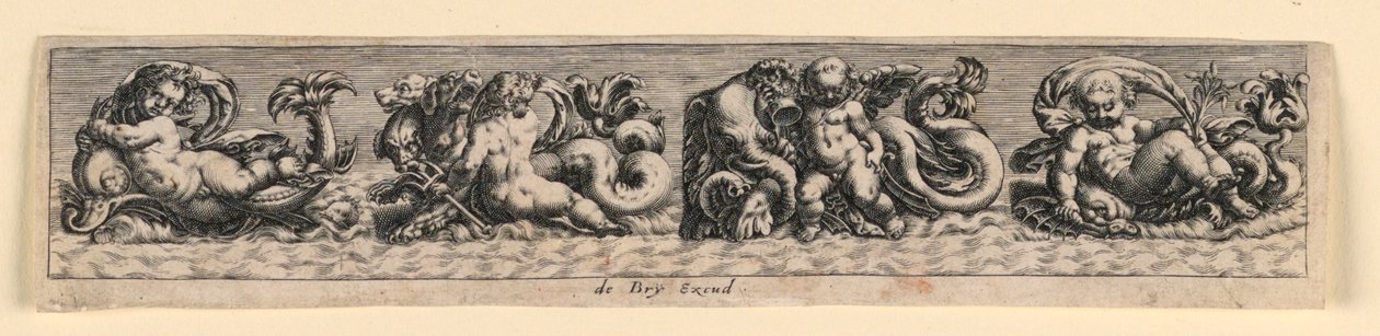 Dekoratives Panel: Seemonster von Theodor de Bry