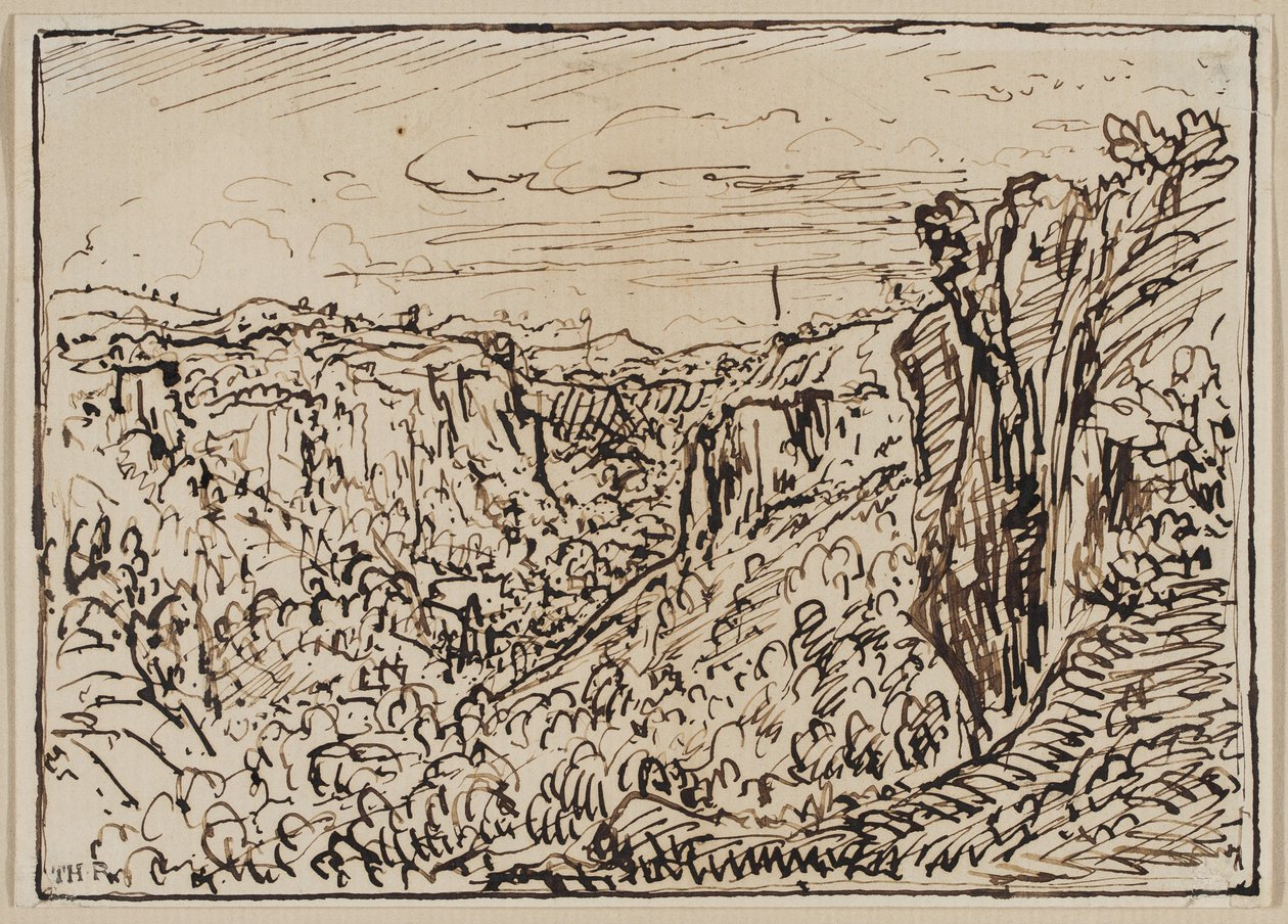 Hügelige Landschaft (Die Lizon-Schlucht), ca. 1861-63 von Theodore Roussel