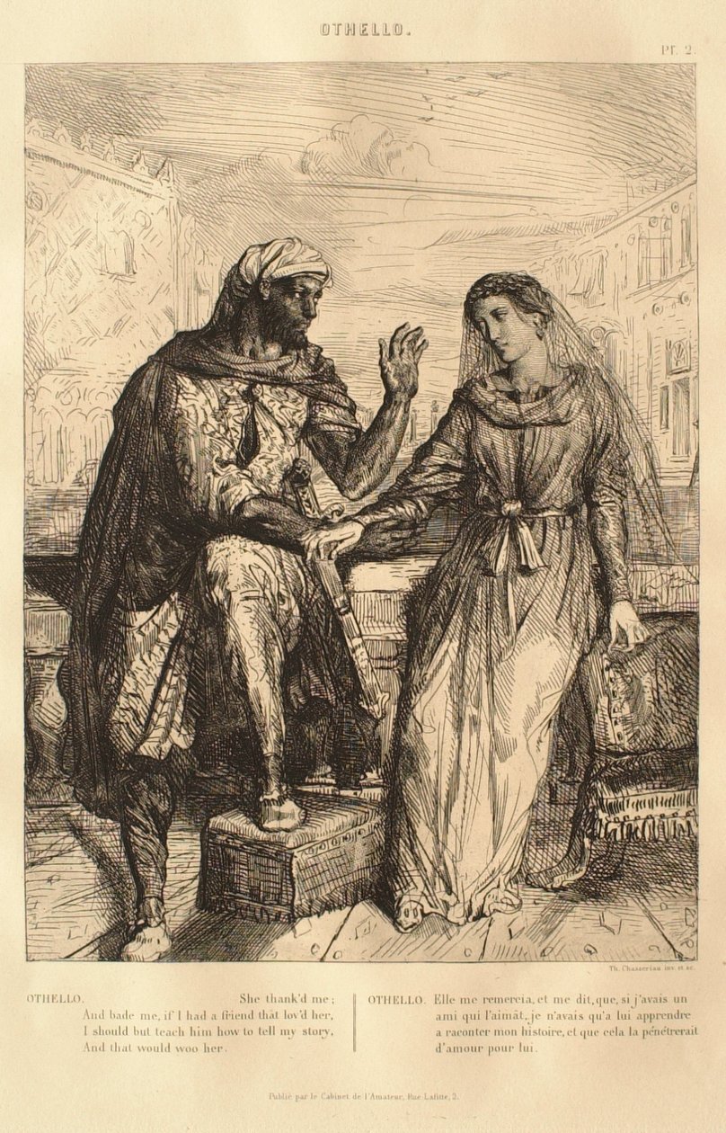 Othello Suite: Nr. 2 (Akt 1, Szene 3: Othello spricht mit Desdemona) von Théodore Chassériau