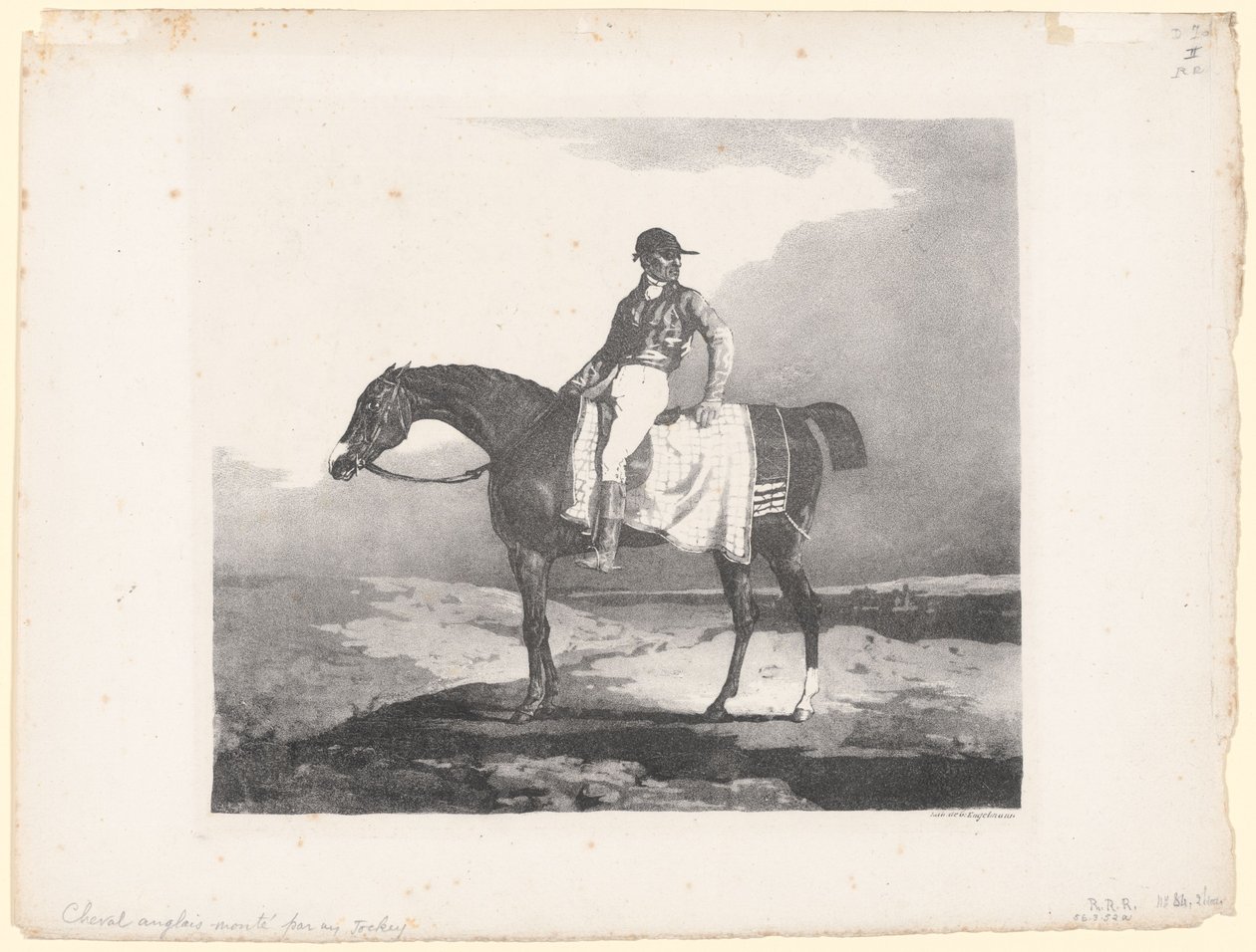 Englisches Pferd von einem Jockey geritten von Theodore Gericault