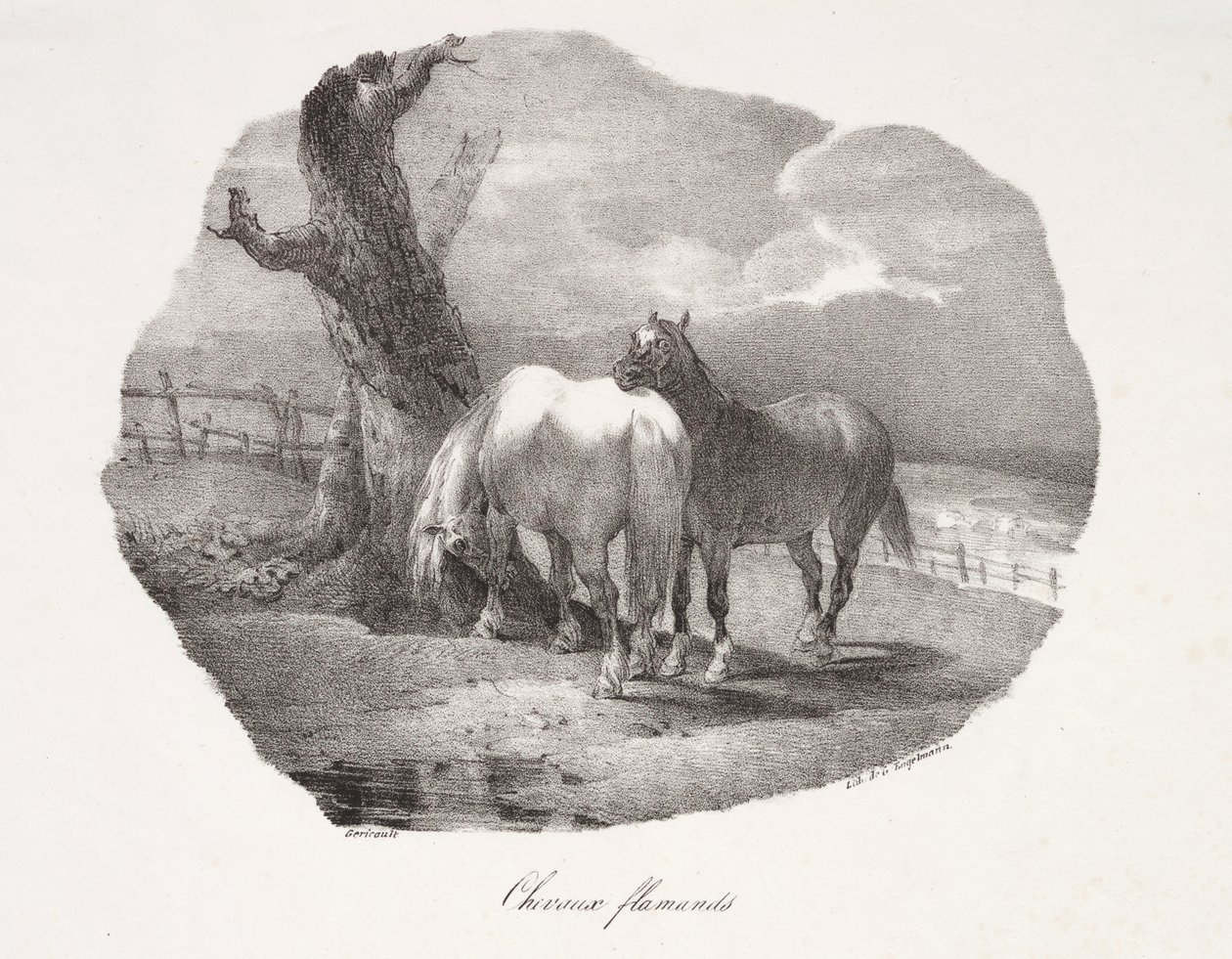 Flämische Pferde von Theodore Gericault