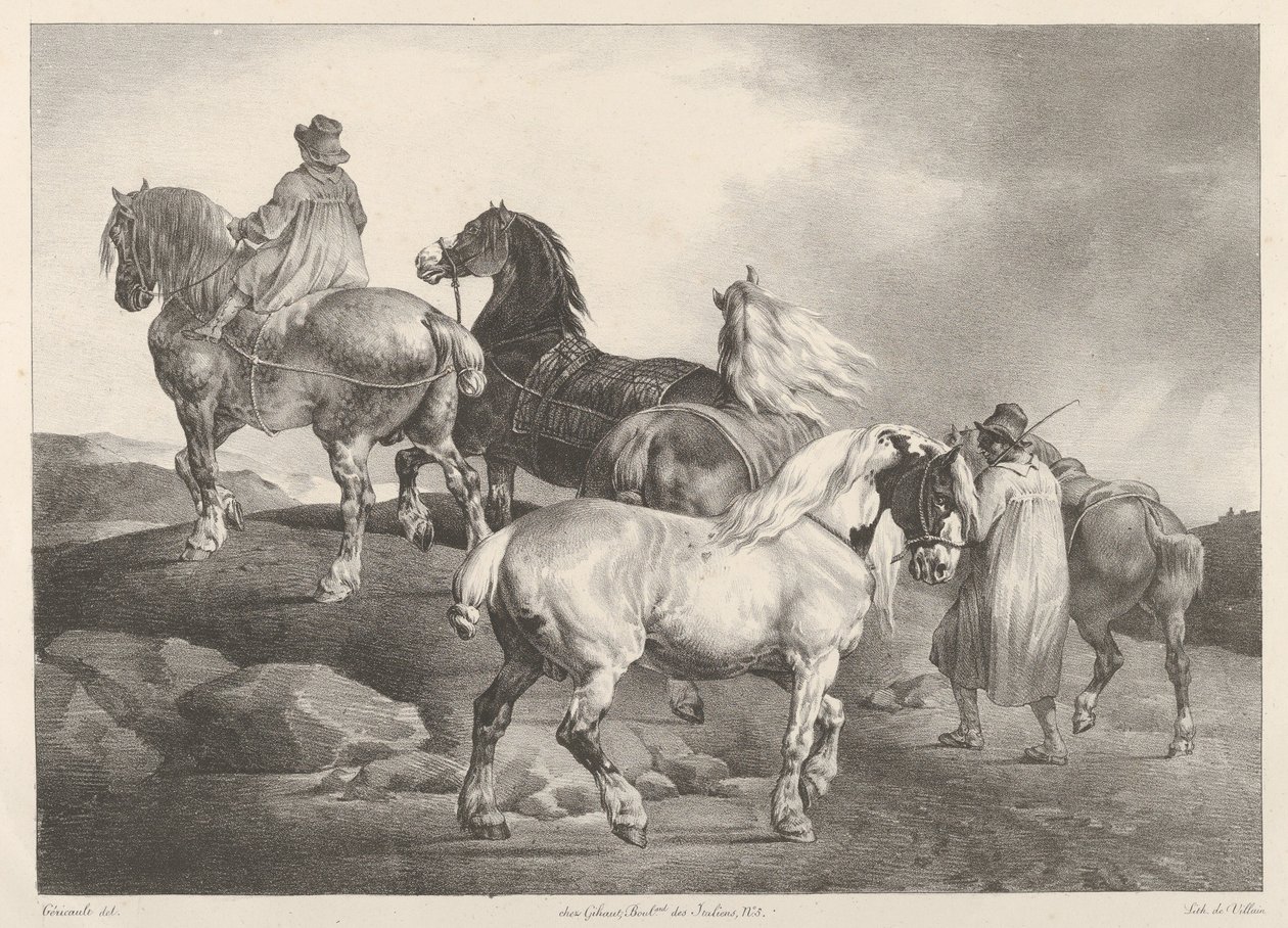 Pferde auf einen Jahrmarkt getrieben von Theodore Gericault