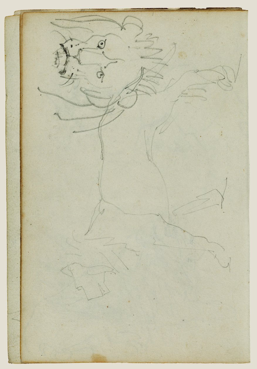 Löwe im Gehen, Gesicht des Löwen von Theodore Gericault