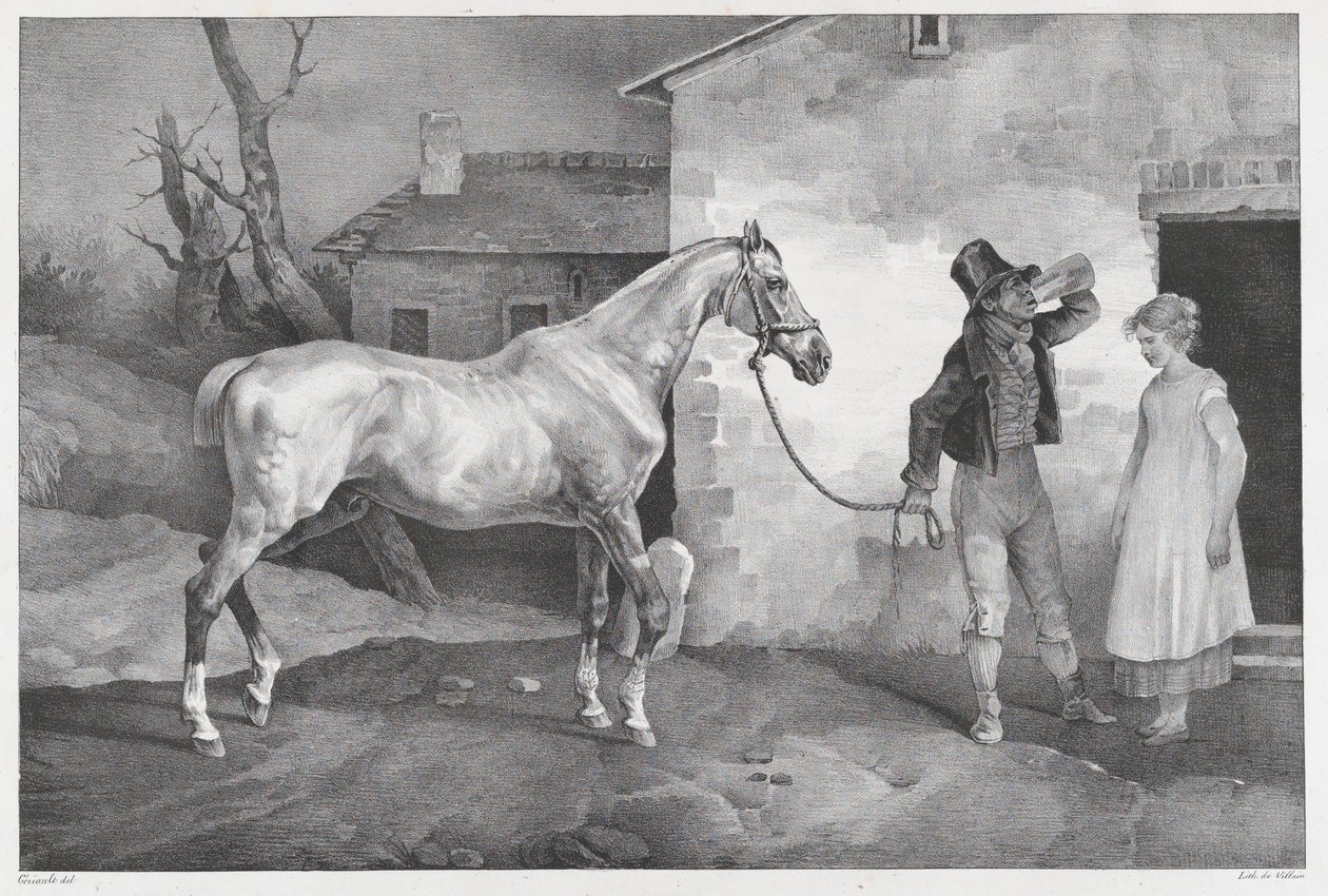 Altes Pferd an einer Gasthaustür von Theodore Gericault