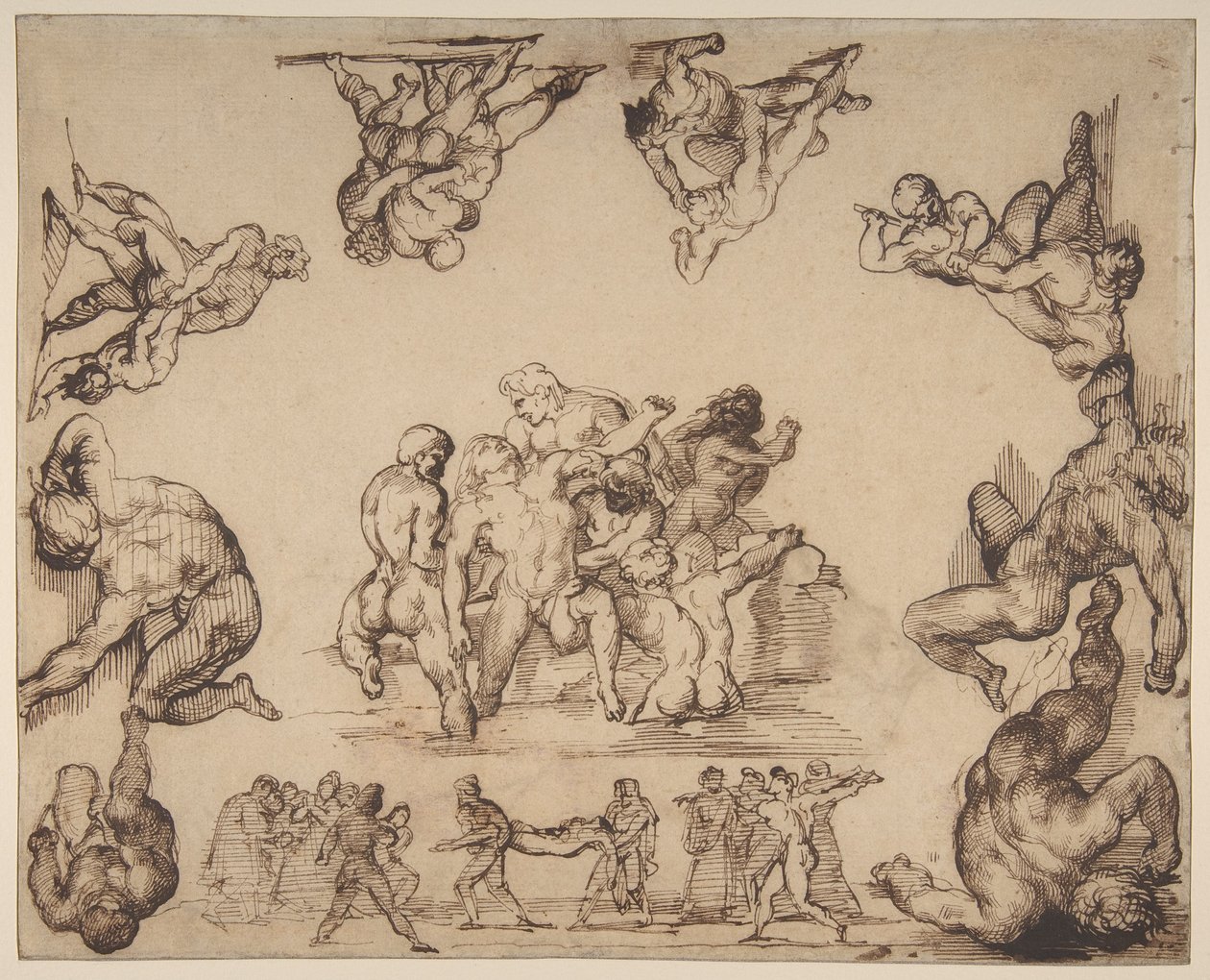 Die Rettung eines Ertrunkenen (recto); Studie eines Pferdes (verso) von Theodore Gericault