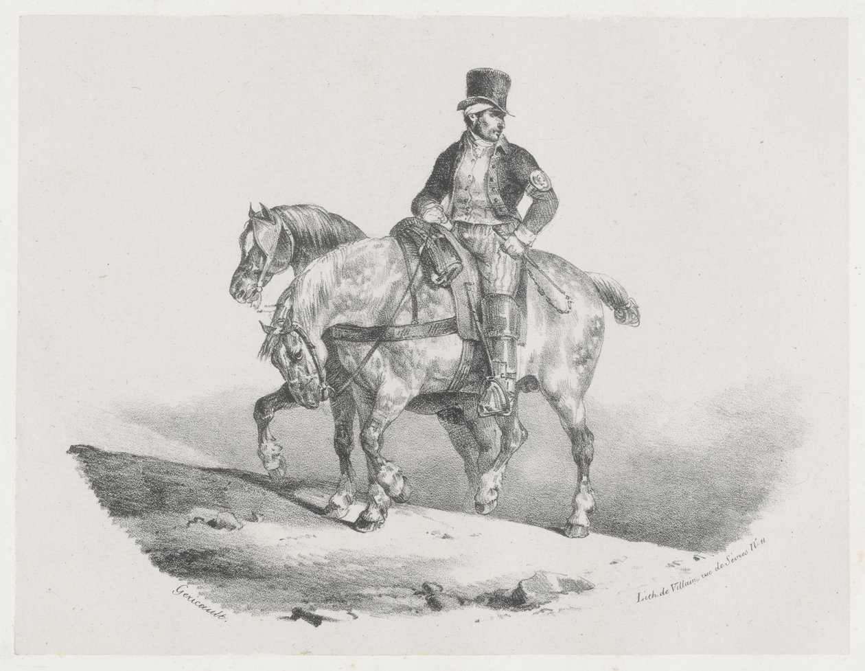Ein Postillon oder Die zwei angespannten Pferde von Theodore Gericault
