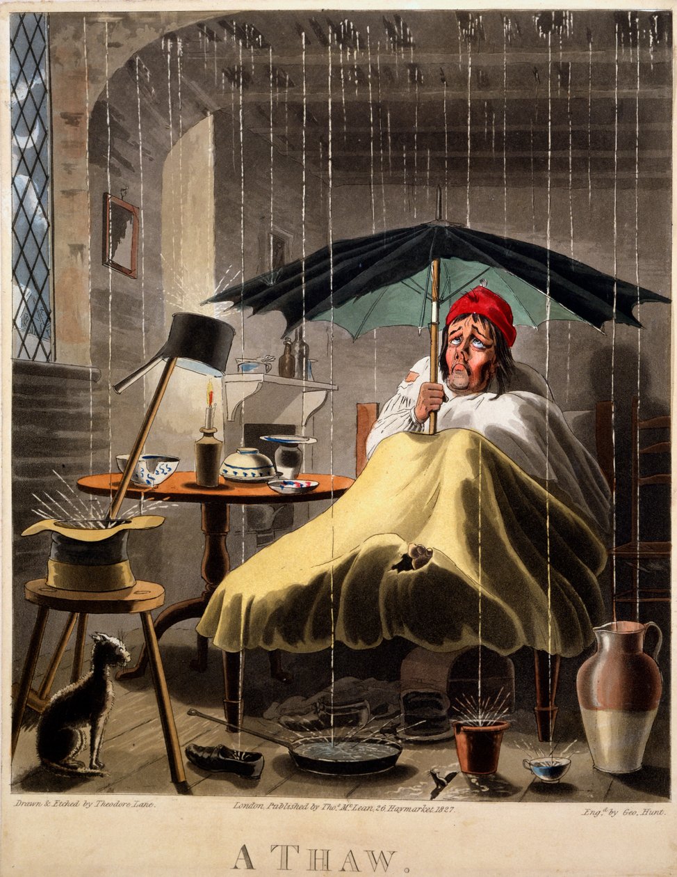 Ein Tauwetter, Druck von George Hunt, 1827 von Theodore Lane