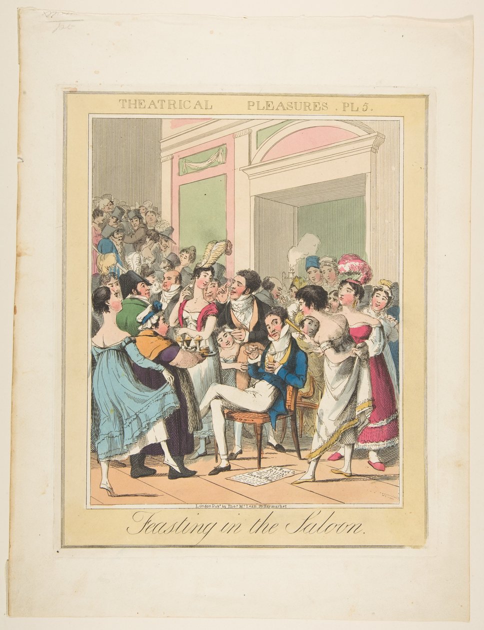 Theatervergnügen, Platte 5: Festmahl im Salon, ca. 1835 von Theodore Lane