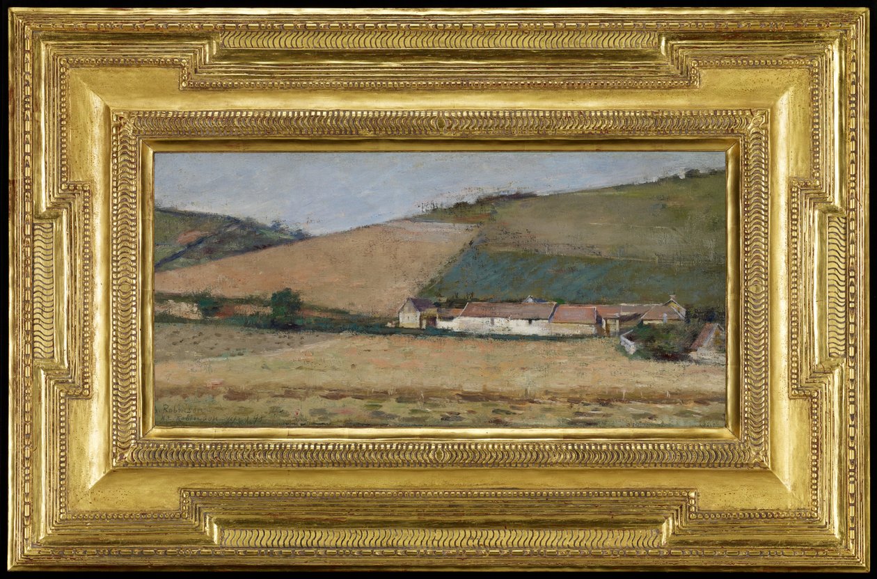 Bauernhof unter Hügeln, Giverny von Theodore Robinson